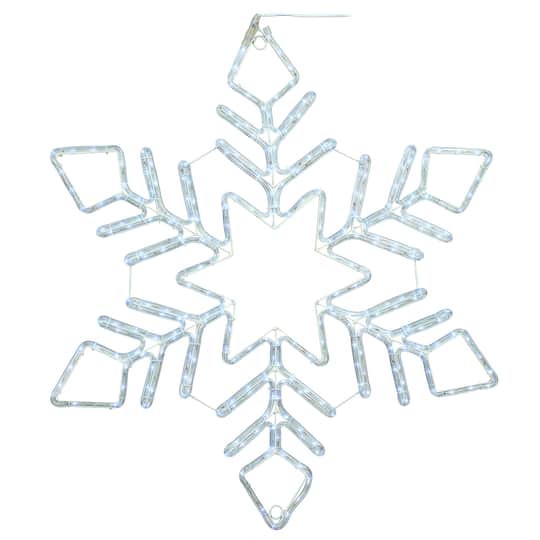 Vickerman Pure White LED Star Twinkle Ropelight Snowflake